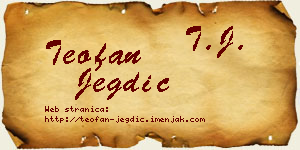 Teofan Jegdić vizit kartica